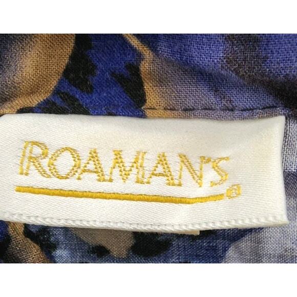 Roamans Vintage Women Plus 4X Floral Purple Gold 90s 3 Button Down Grandmacore - Picture 8 of 9